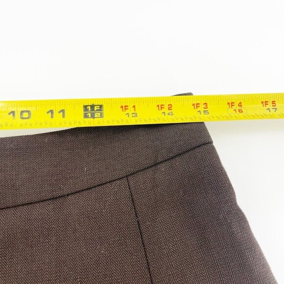 Ann Taylor Loft Petites 6P Brown Embroidered Lined Flare Skirt Western Boho a - Picture 5 of 12